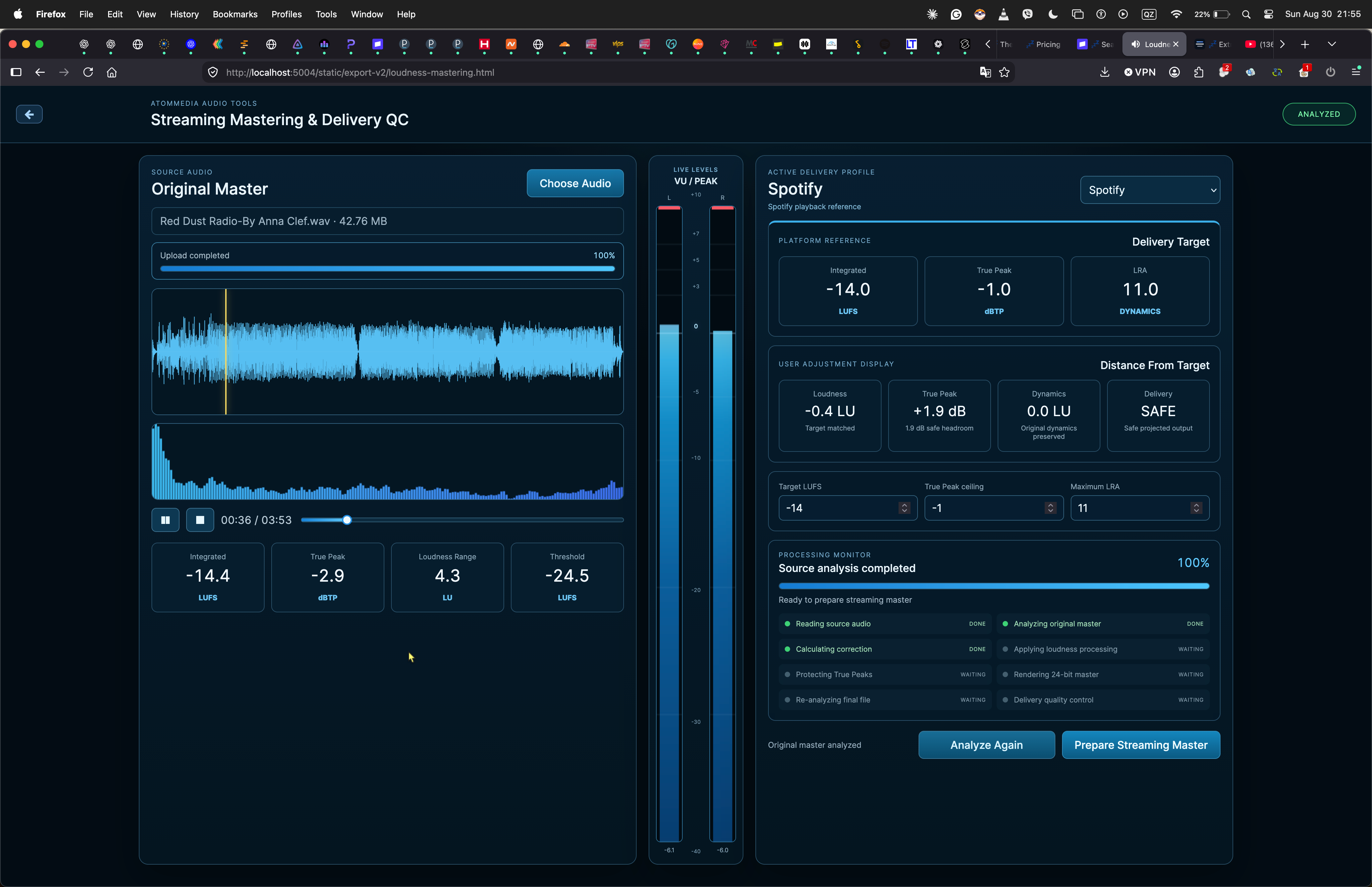 Measure loudness before delivery — not after somebody complains.
